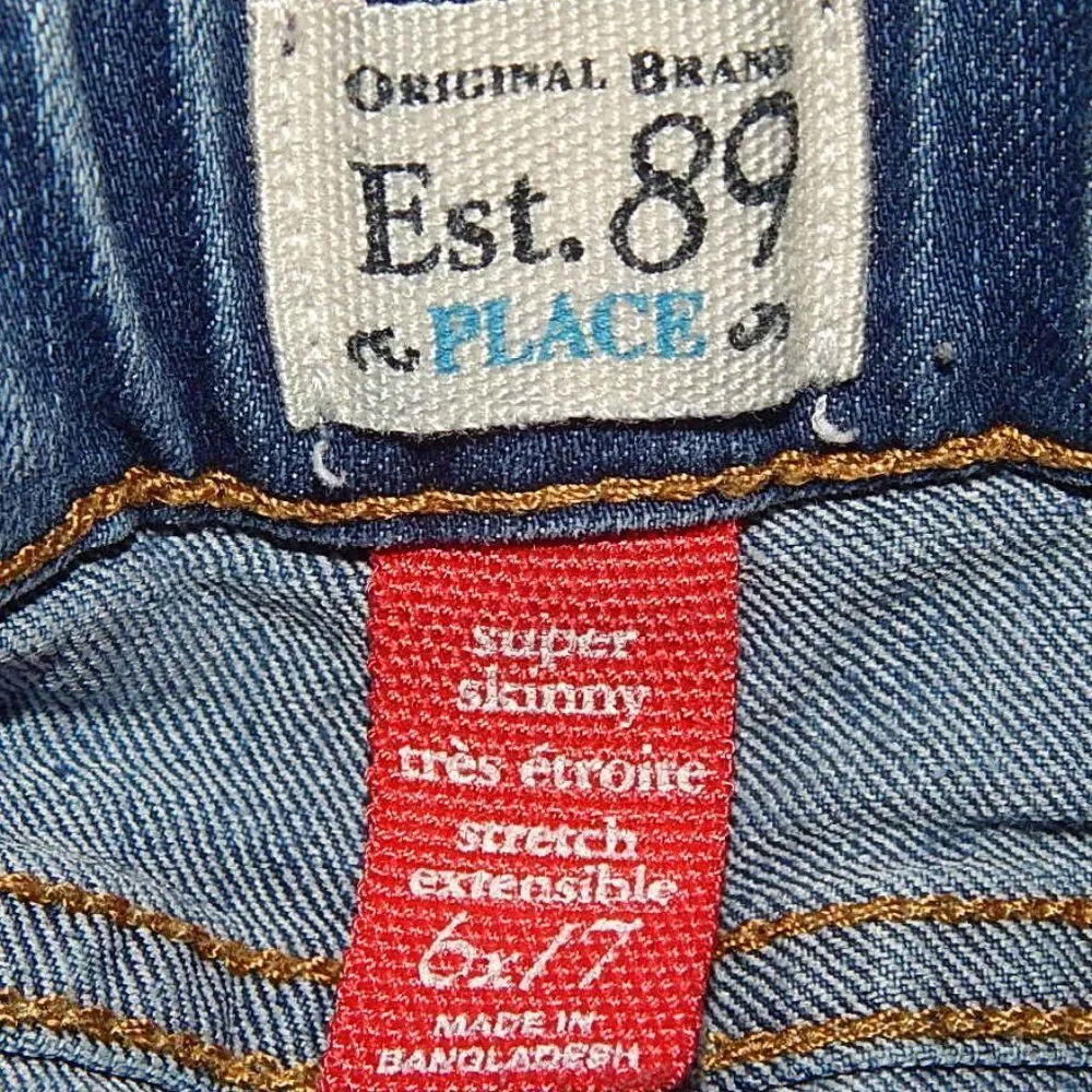 Children’s Place girls 6X/7 super skinny stretch adjustable‑waist jeans